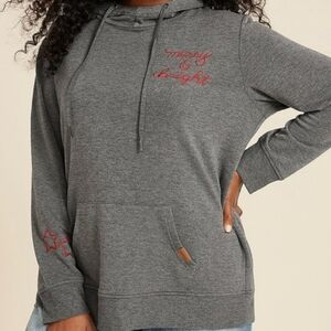 MAURICES MERRY & BRIGHT HOLIDAY L/S HOODIE NEW